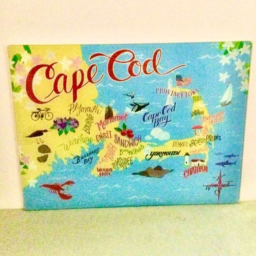 Cape Cod Massachusetts glass cutting board.
